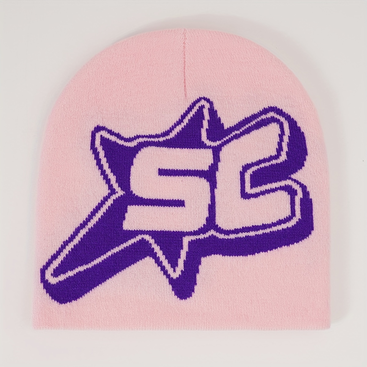 Classic Letter Jacquard Beanie Unisex Y2K Knitted Pullover Hat