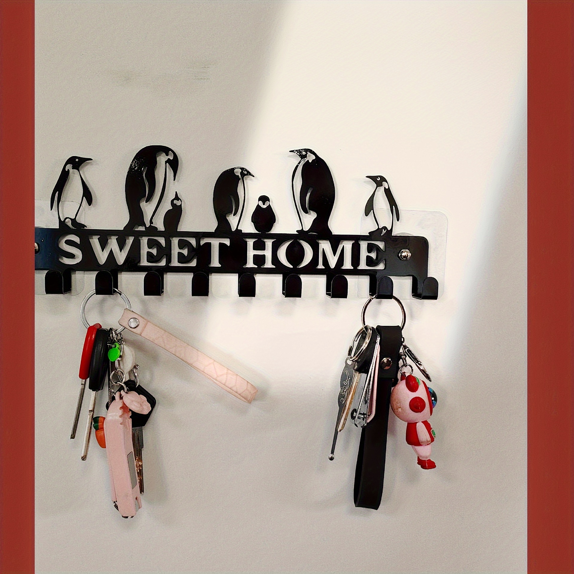 Wall Mounted Key Hanger, Jack Rack, Wall Mounting Key Hanger Guitar Plug In  Keychain Holder Self Adhesive Key Holder 4 Plugs Retro Home Decoration