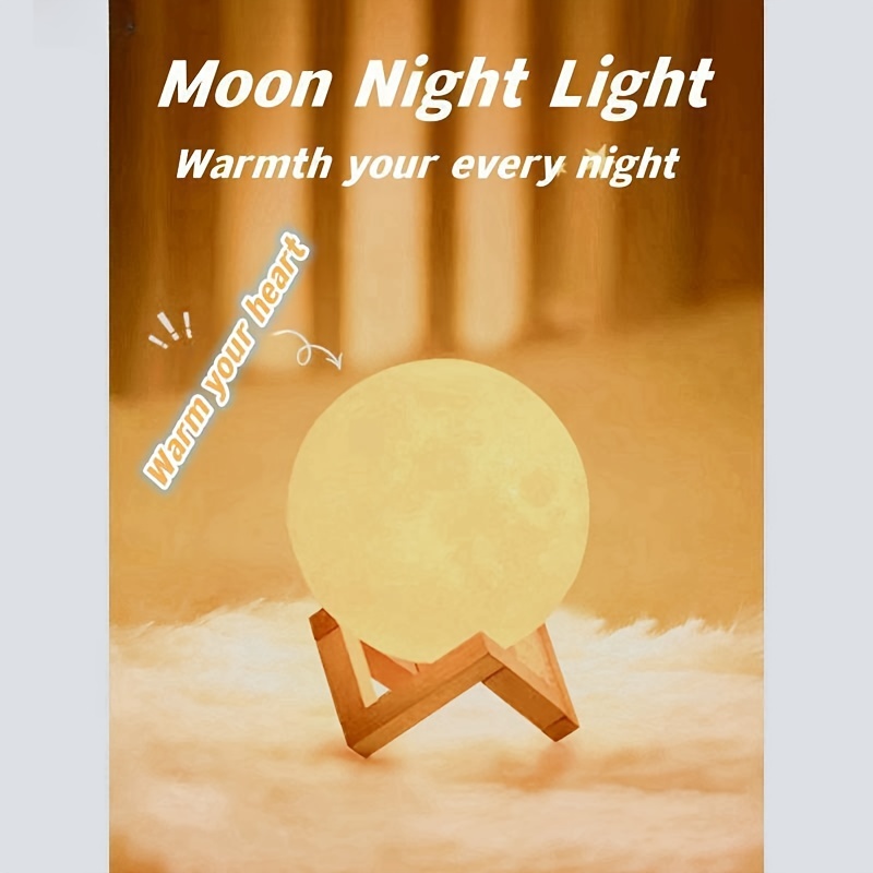 1pc Kreativer Mondlampe Diy Handbemalte Sternenhimmel Mond - Temu