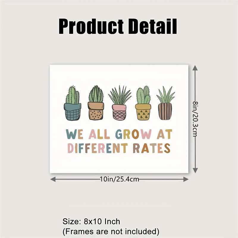 Classroom Poster Grow Different Rates Growth Mindset Boho Temu Australia