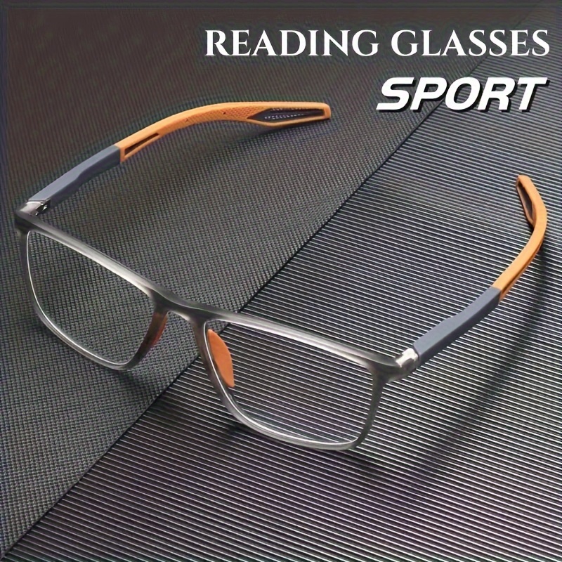 Sporty TR Frame Reading Glasses, Unplated Precious Metal, Lightweight Comfortable Design, with Smart Zoom, with Strength Lenses Included for Men