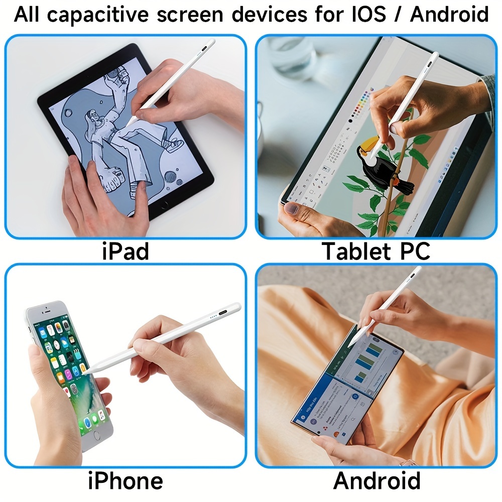 Lápiz óptico para pantallas táctiles iOS y Android, lápiz activo para  Samsung, lápiz digital inteligente para Lenovo/Huawei/Vivo/Mi y otras  tabletas