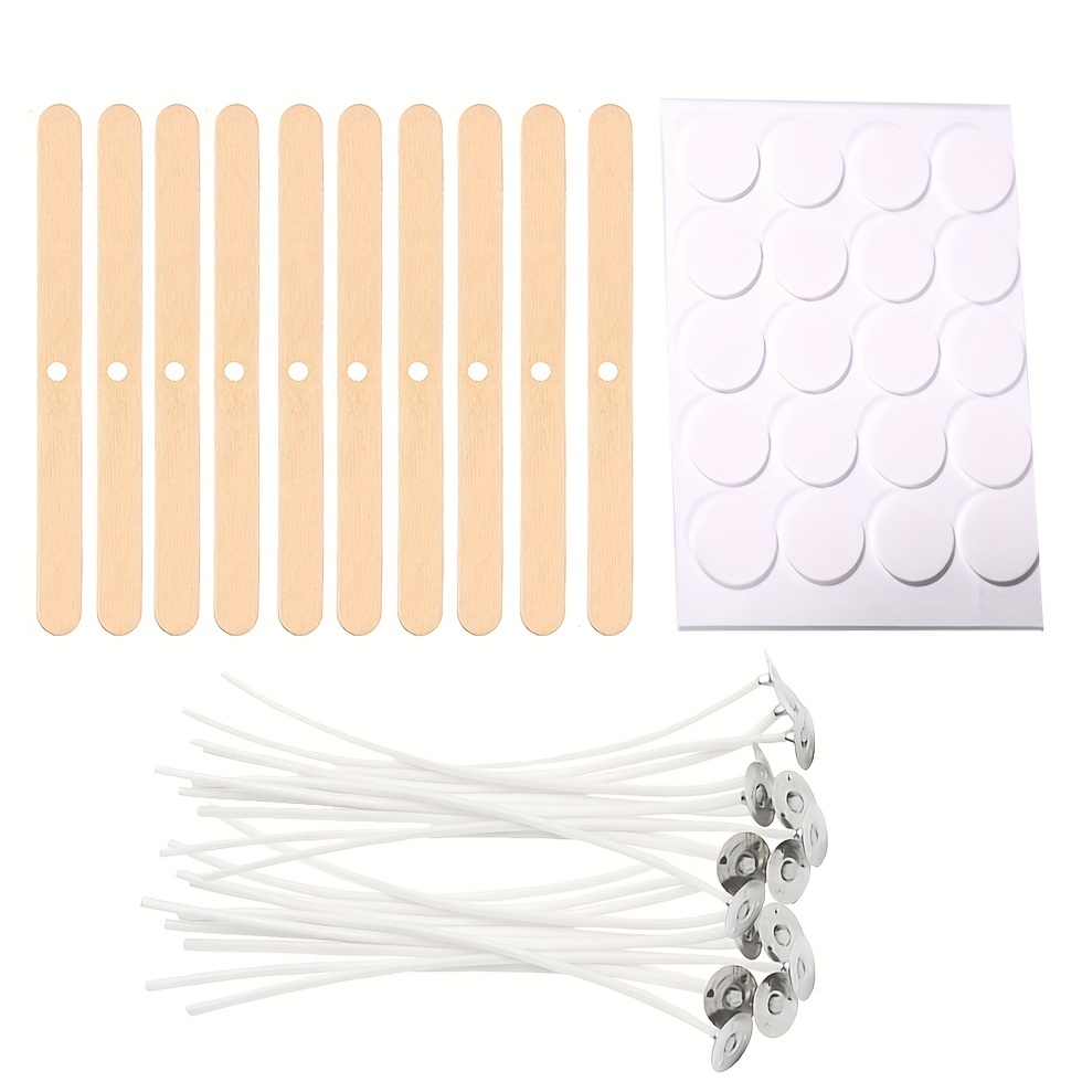 Wicks Wooden Set For Candles Making And 20 Candle Wick Clips - Temu