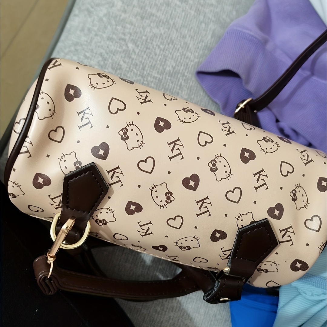 Sanrio Hello Kitty Bag New Vintage Brown Women's Bag Cartoon Printed Luxury  Handbag Pillow Bag Korean Versatile Fashion Y2k 2023