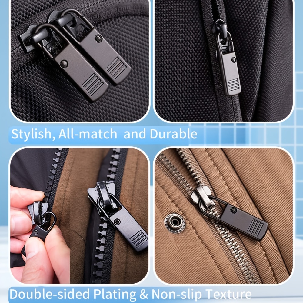 Universal Metal Zipper Puller 10pcs/set Repair Kit Instant Zipper Repair  Replacement Zipper Sliding Teeth Rescue Removable