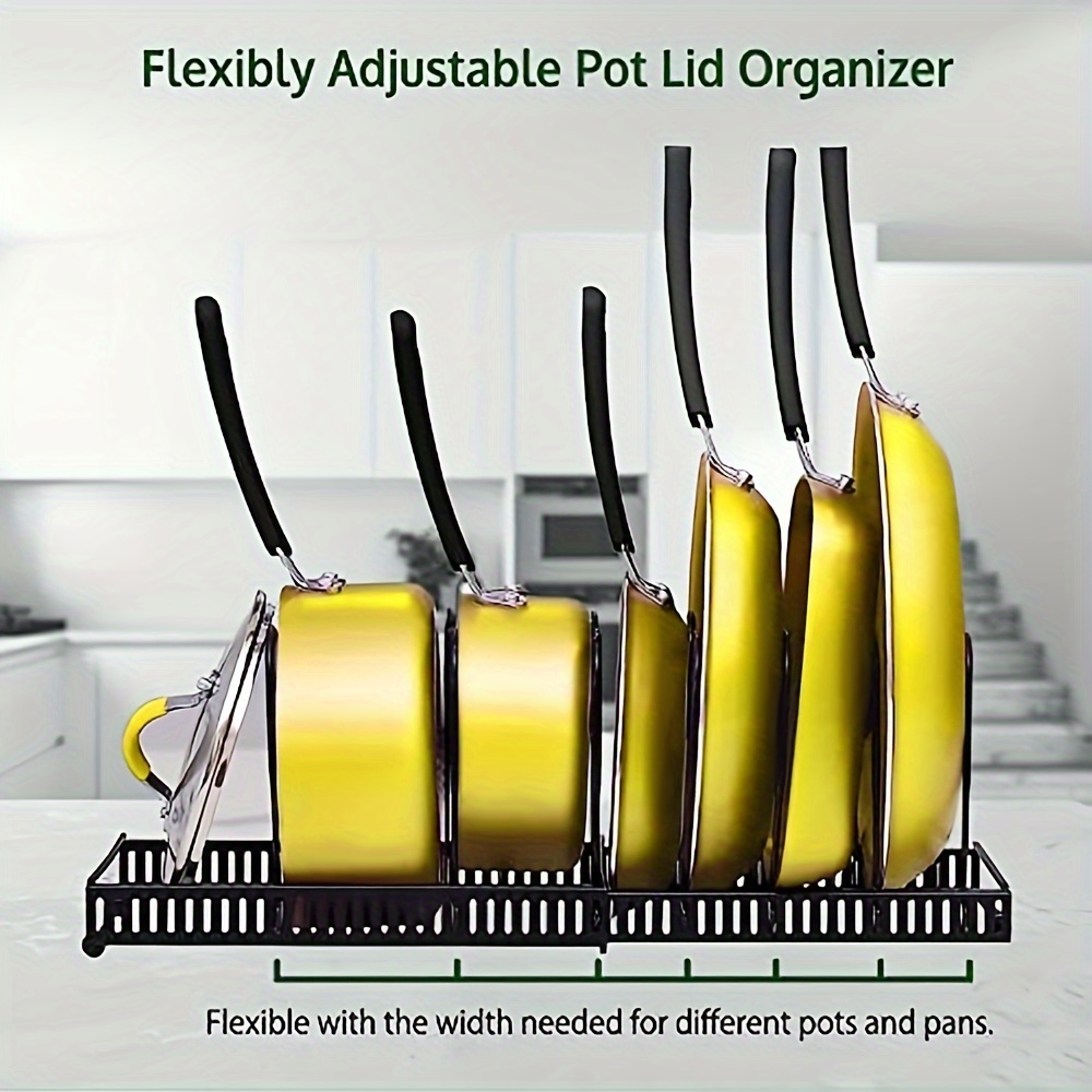 Multi purpose Pot Organizer Rack With Adjustable Dividers - Temu