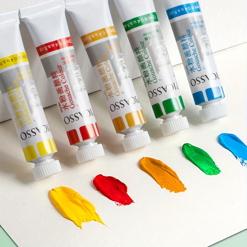 NEW 12 Brilliant Colours x 12ml DESIGNER GOUACHE PAINT TUBES SET Paints  Painting