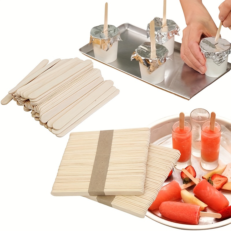 Wooden Multi-Purpose Popsicle Sticks Craft Ices Ice Cream Wax Waxing Tongue Depressor Wood Sticks