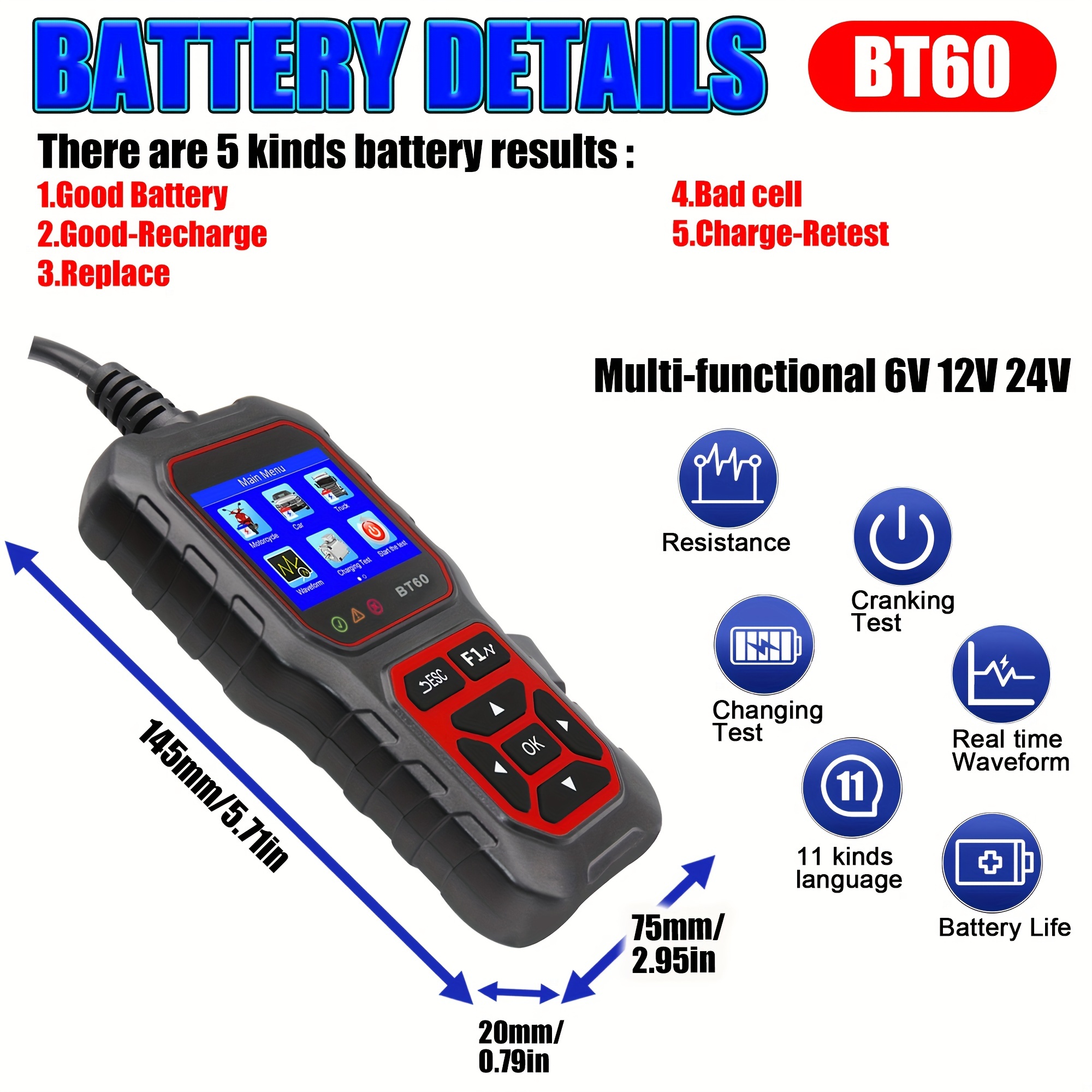 5v 36v Autobatterietester Automotive Batteriesystemtester - Temu