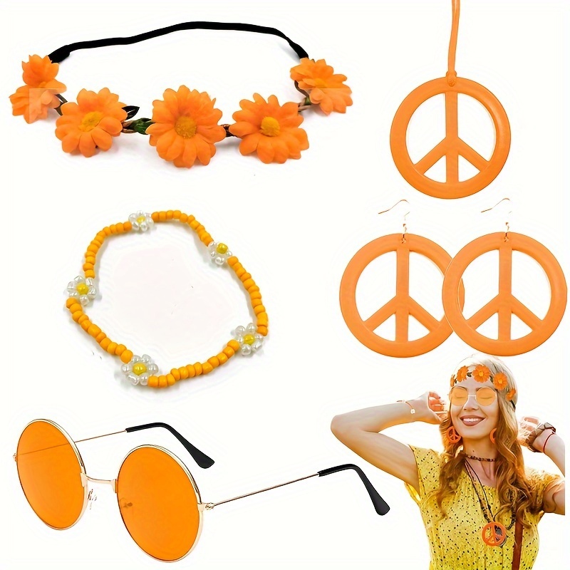 Set Di Accessori Per Abbigliamento Hippie Collana Con Logo - Temu  Switzerland