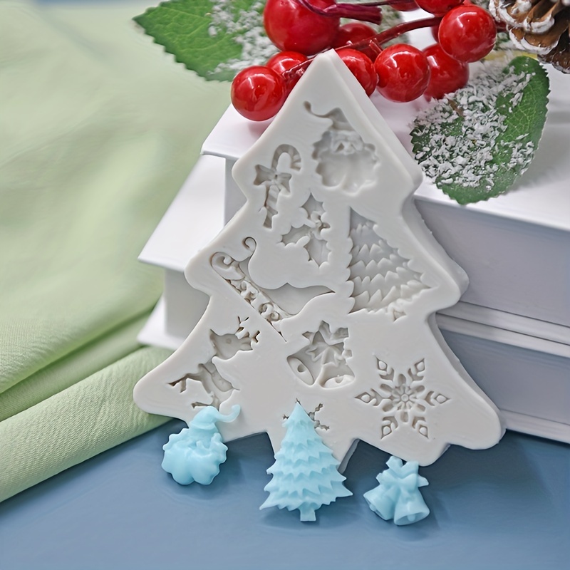 Christmas Tree Shape Silicone Mold 3d Fondant Mold For Diy - Temu