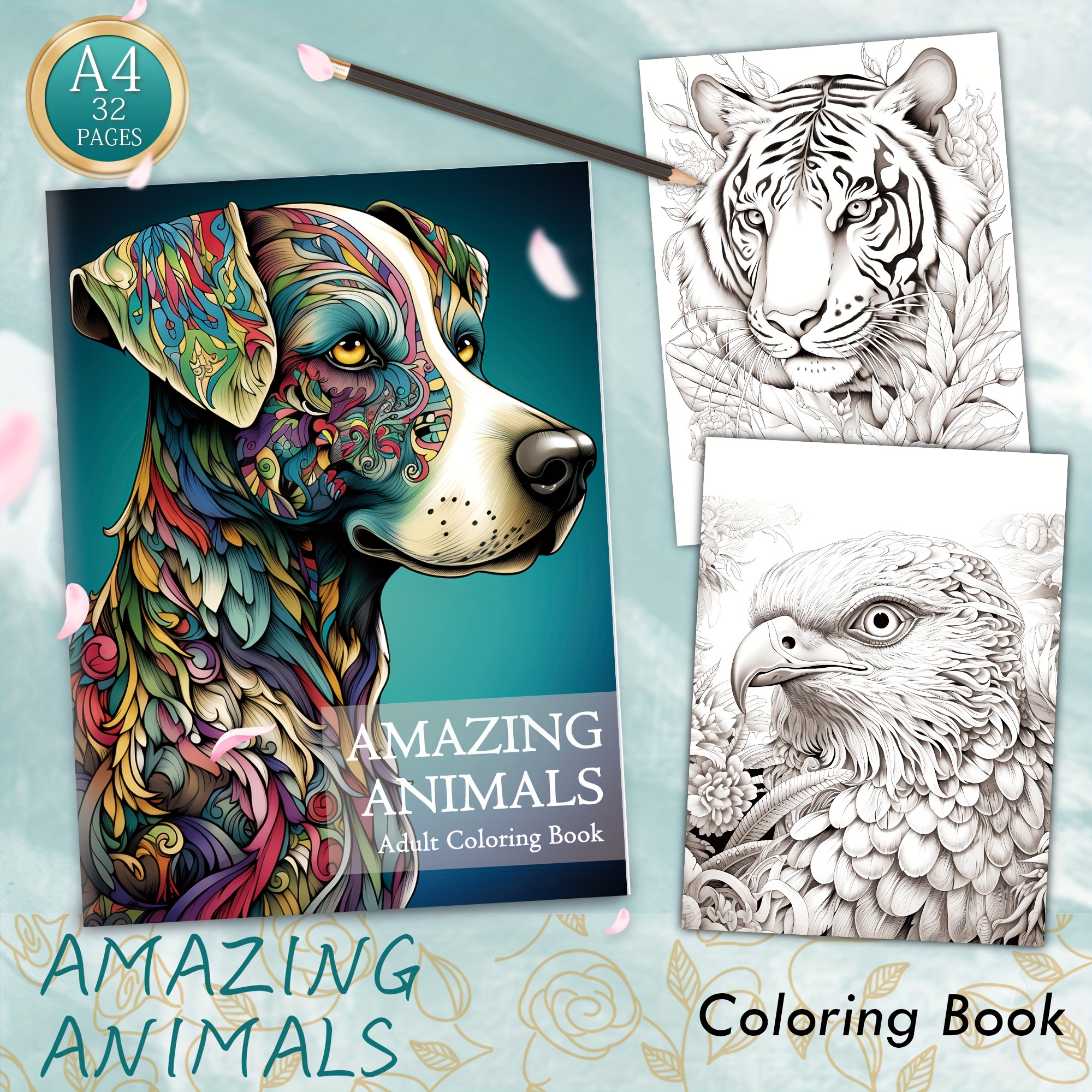 Animals Adult Coloring Book: An Coloring Pages Adult Featuring Magnificent  Animals Than 60 Animals Unique Designs for Stress Relief and Relaxation  (Paperback)