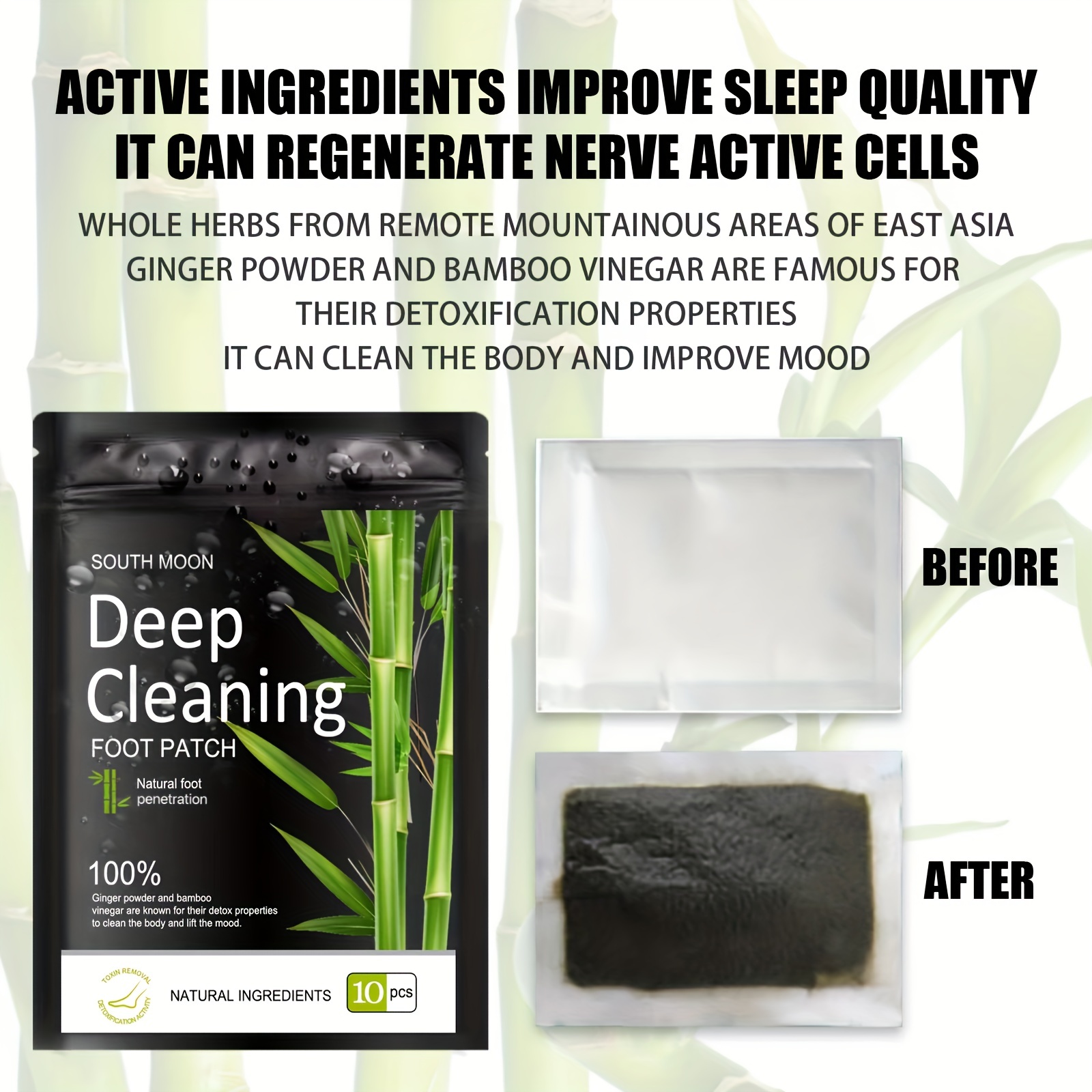 Bamboo Foot Care Patch Natural Cleansing Foot Pads