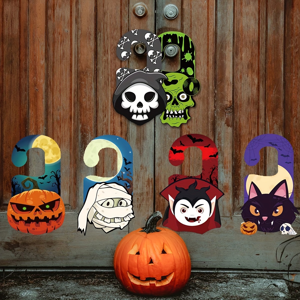 tapeçarias porta Halloween - Decorações abóbora Halloween