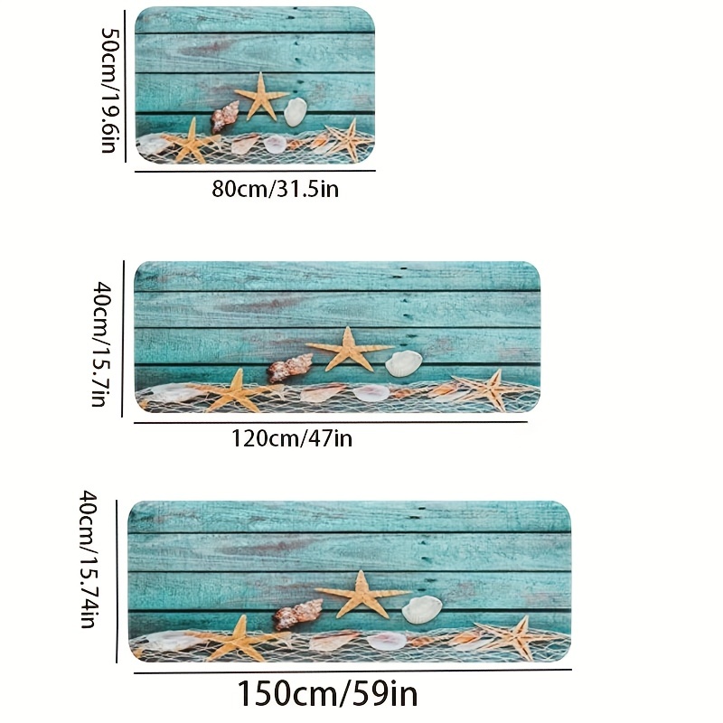 Starfish Print Floor Mat Suitable For Kitchen Living Room - Temu