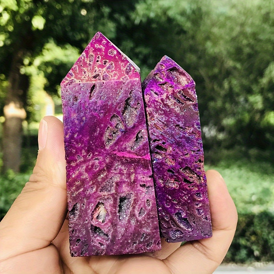 Natural Purple Aura Sphalerite Crystal Towers - Cosmic Serenity Shop