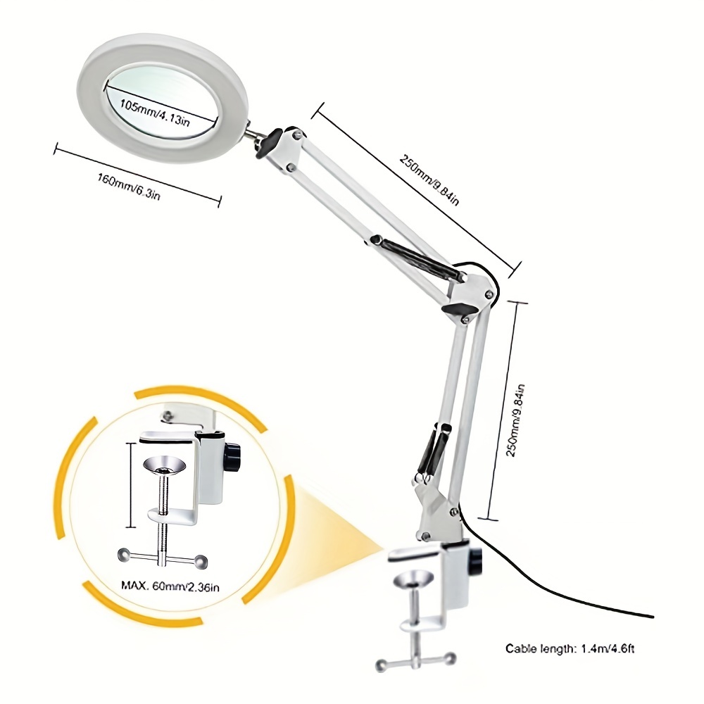 Magnifier With Light And Stand 1 Magnifier With Light 5x - Temu