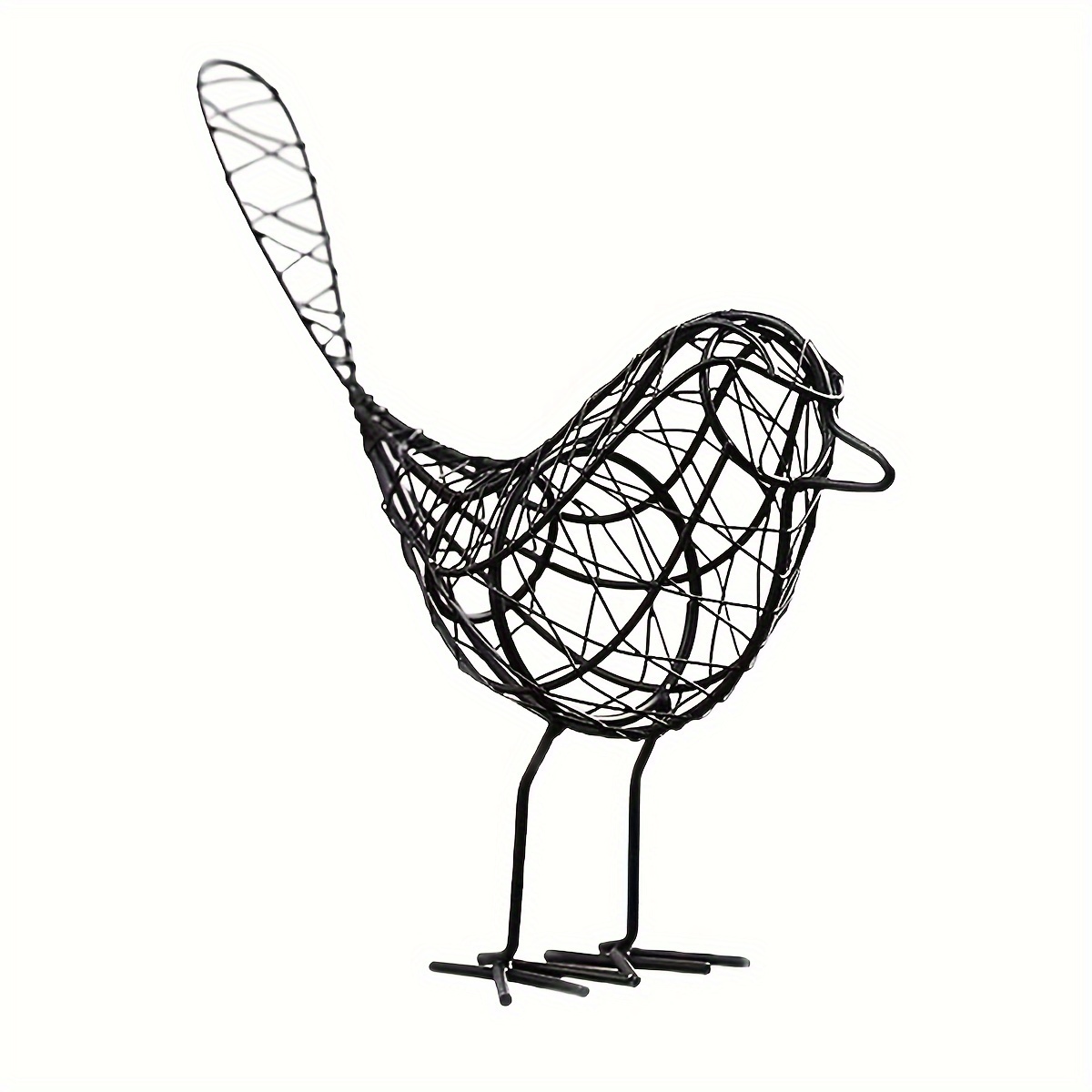 2pcs Nordic Iron Wire Bird Figurines - Durable Metal Sculpture Ornaments For Decor, Easter, Summer, Valentine's Day & More