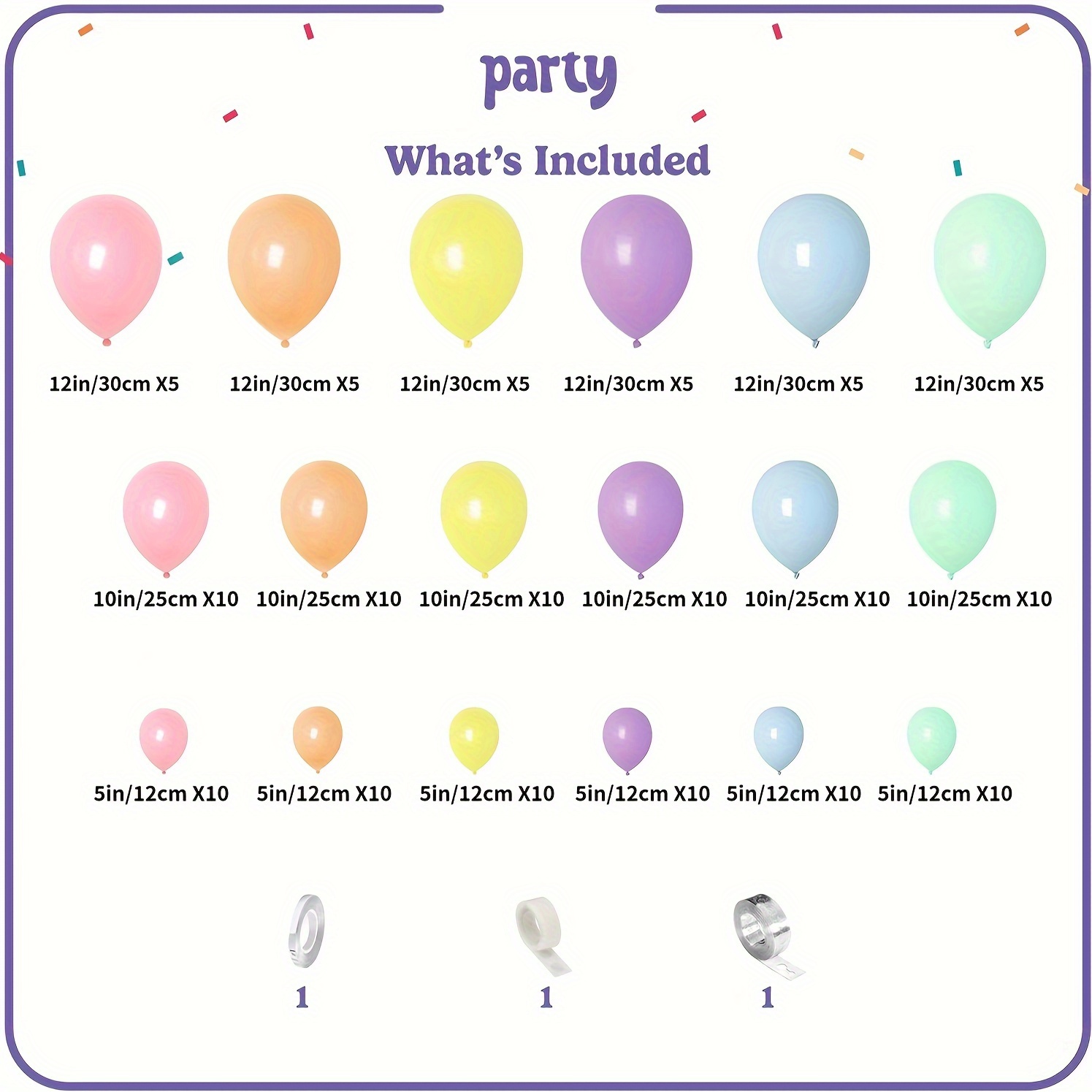 Pastel Balloon Garland Kit 137 Pcs Macaron Balloons and Gold Confetti  Balloons 5'' 10'' 12'' 18'' Pastel Color Balloons for Wedding Birthday Baby