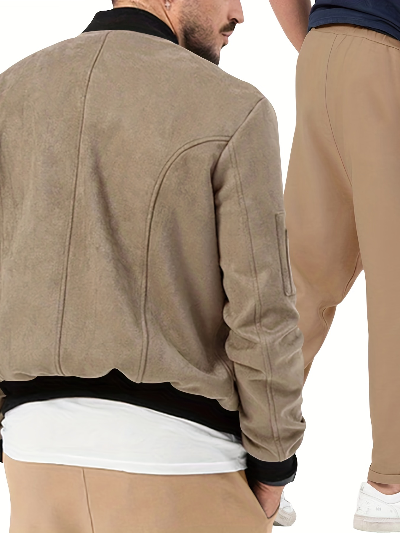 Fashion 2024 Spring Bomber Jacket for Men Full Zipper Long Sleeve