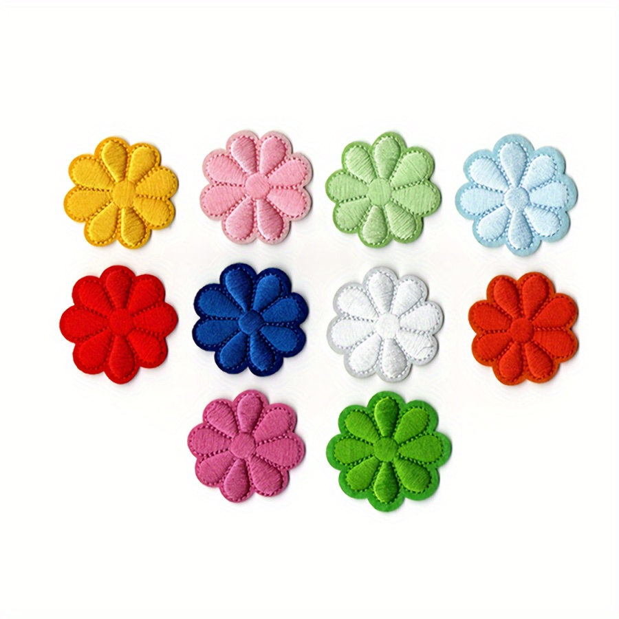 Embroidered Flower Patches Sewing On Patches Flower Repair - Temu