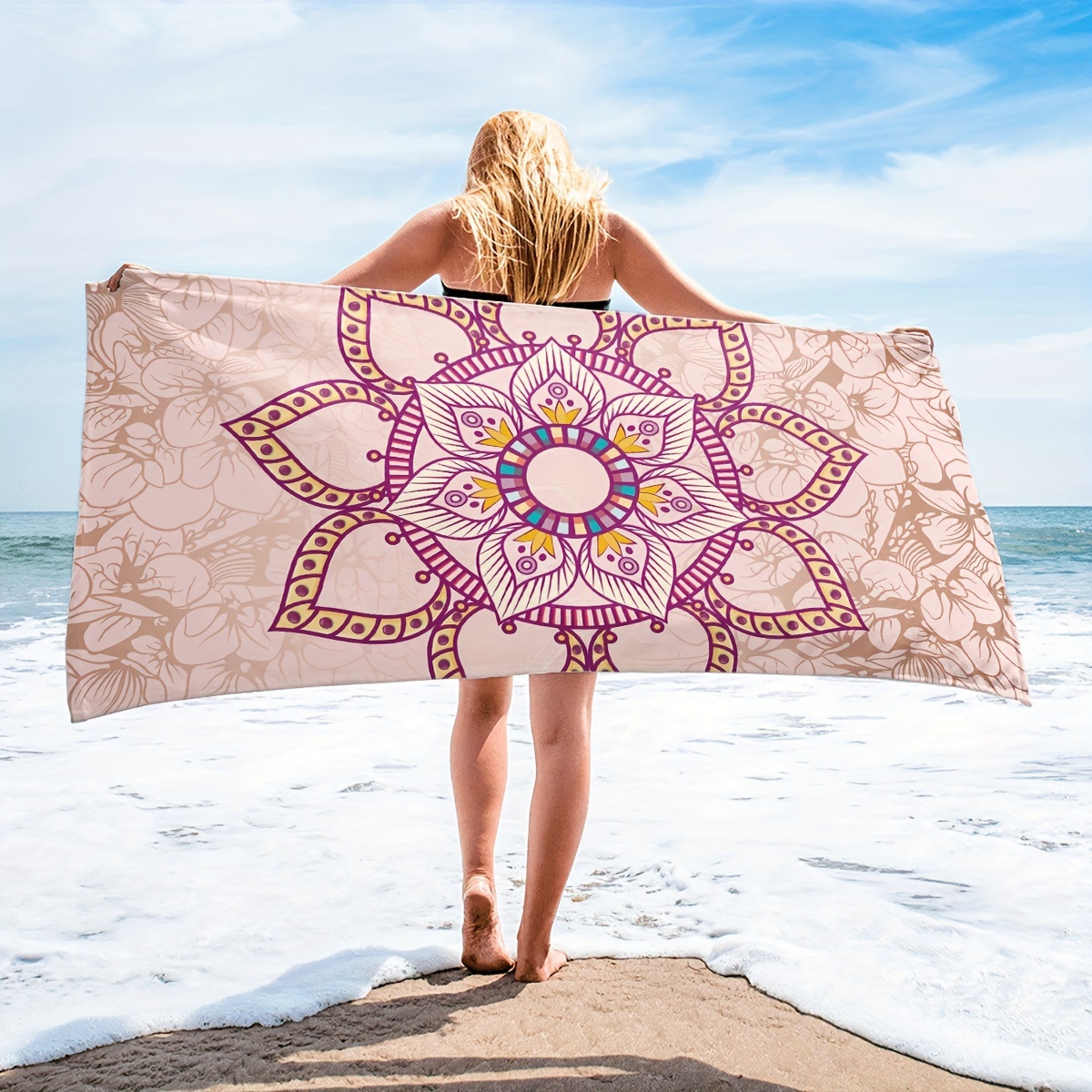 Toalla playa grande, manta picnic, manta playa grande mandala (Colores –  BRICOMIRAS