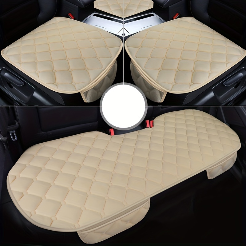 

Luxurious 3pcs Plush Car Seat Cushion Set - Soft, Warm & Comfortable With Storage Bag Car Seat Covers