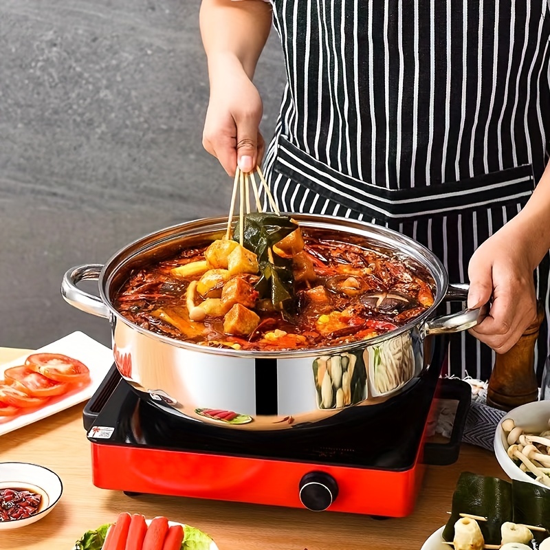 Stainless Steel Hot Pot With Cover Induction Cooker Hotpot Pan