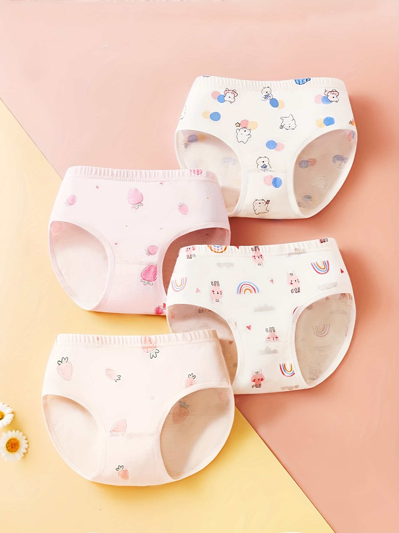 Cute Cartoon Print Cotton Underwear for Kids Children Girls Underpants  Comfort Baby Girls Panties 3 pieces