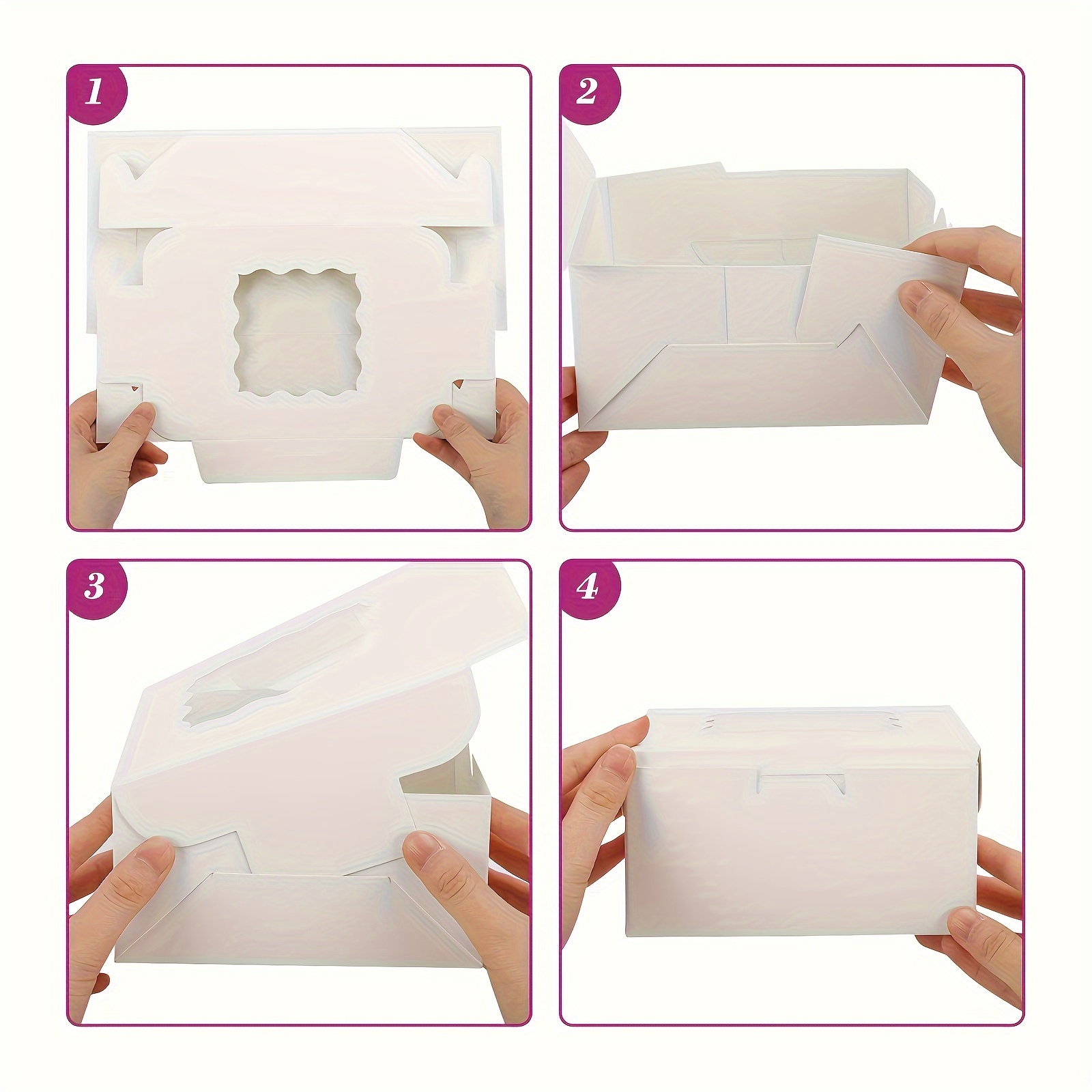Cajas de galletas rectangulares blancas para ventana, 8 pulgadas x 3.25  pulgadas x 3.25 pulgadas, juego de 3