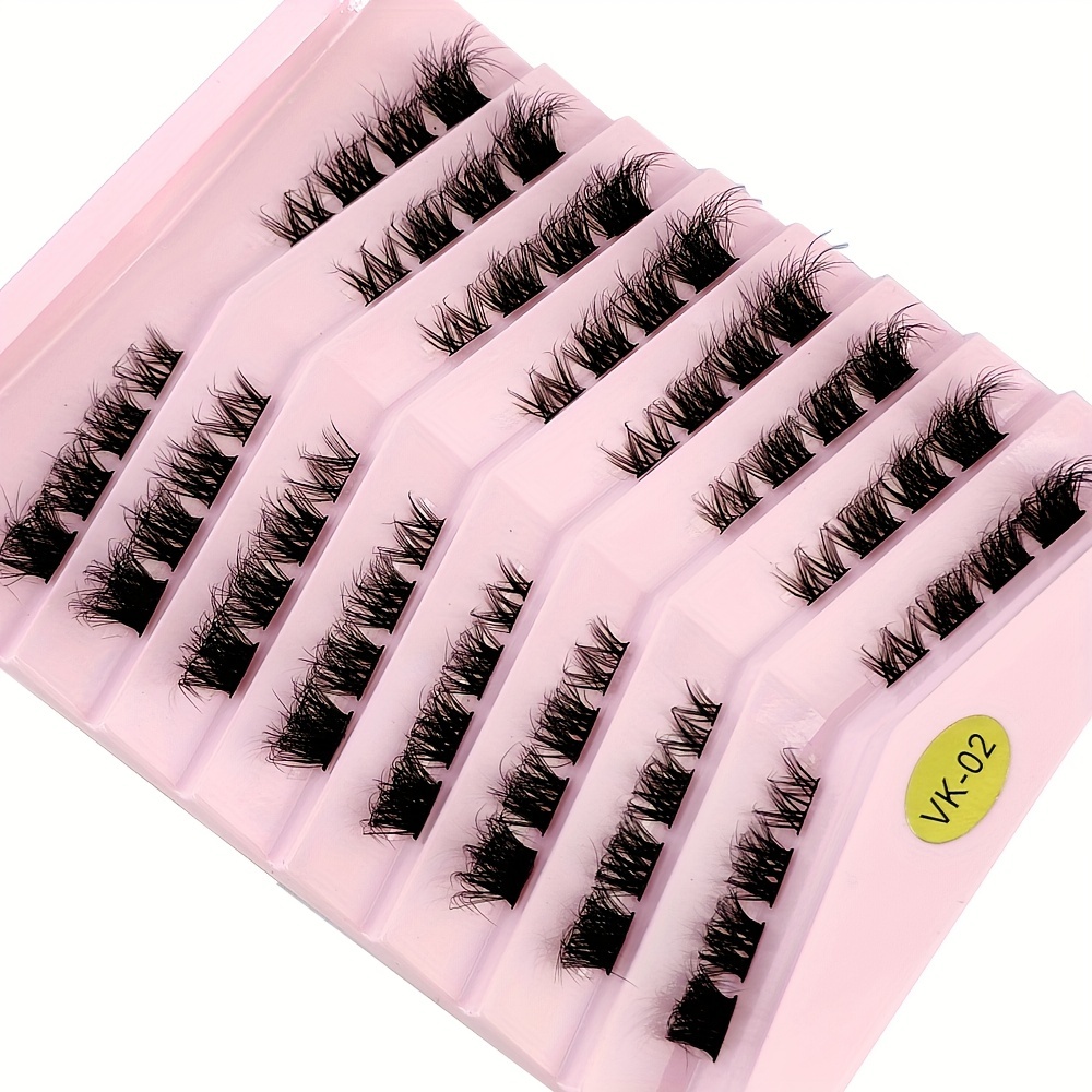 Fluffy Individual Cluster Lashes 3D Mink False Eyelashes Extension Makeup