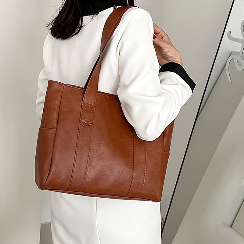Retro Style PU Leather Tote Bag - Buy Now!