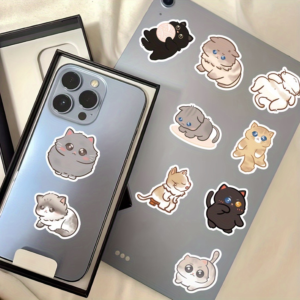 Cartoon Cute Pixel Pet Cat Stickers Storage Box Notebook Computer Mobile  Phone Creative Waterproof Stickers - Temu Austria