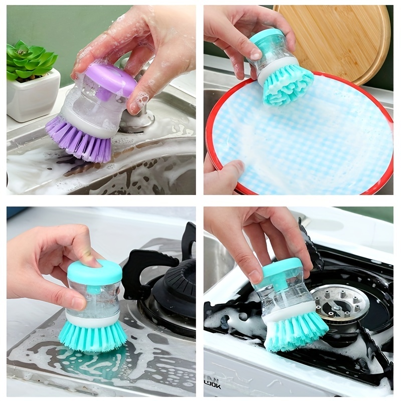Kitchen Creative Pot Washing Brush Liquid Filling Automatic