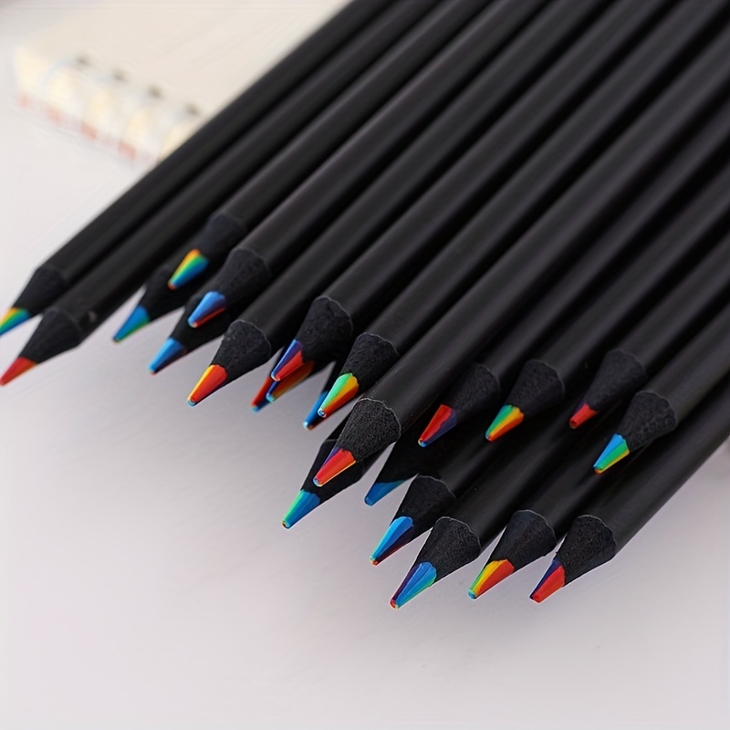 5pcs Glitter Colored Pencils With Eraser Wood Colorful Pencils And Pencil  For Kids Writing Painting