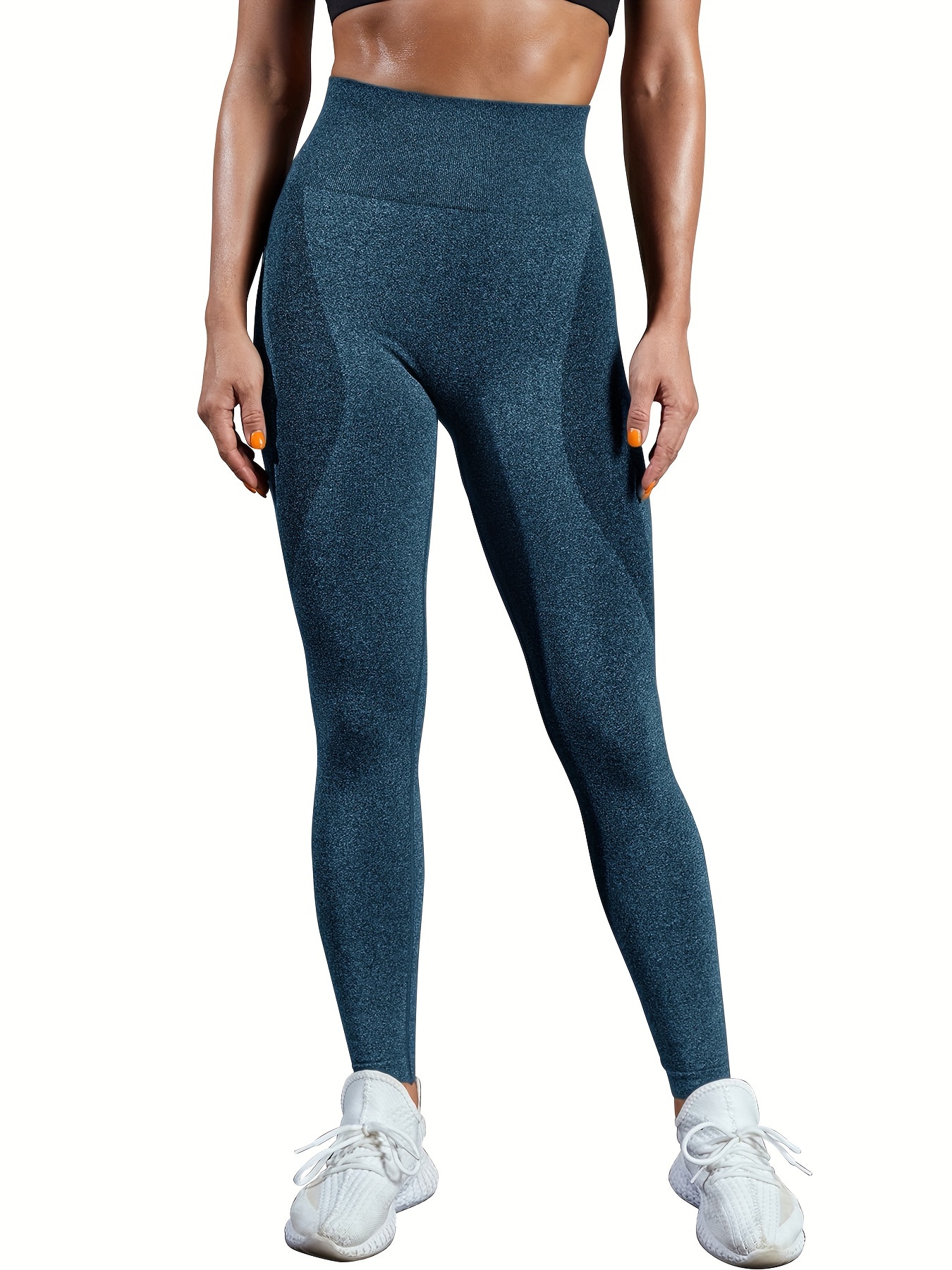 Solid Color Striped Hip Lifting Slimming Yoga Pants High - Temu Canada