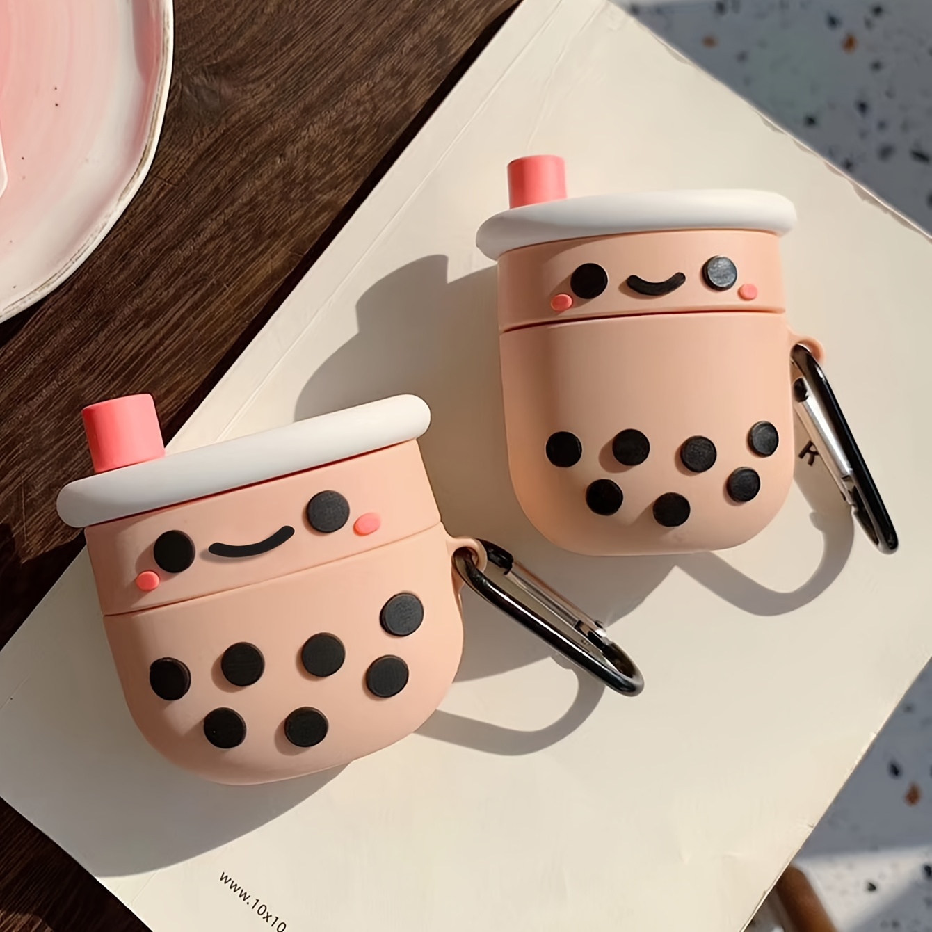 Funda compatible con Airpod 1 y 2 Boba Milk Tea, linda funda protectora de  silicona 3D de dibujos animados Kawaii para Airpods, funda divertida para