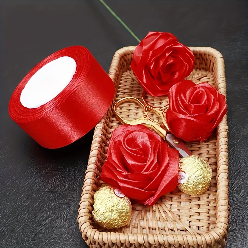 

4cm Colored Ribbon Satin Ribbon Handmade Diy Production Of Rose Flower Materials Gift Packaging Decoration Accessories