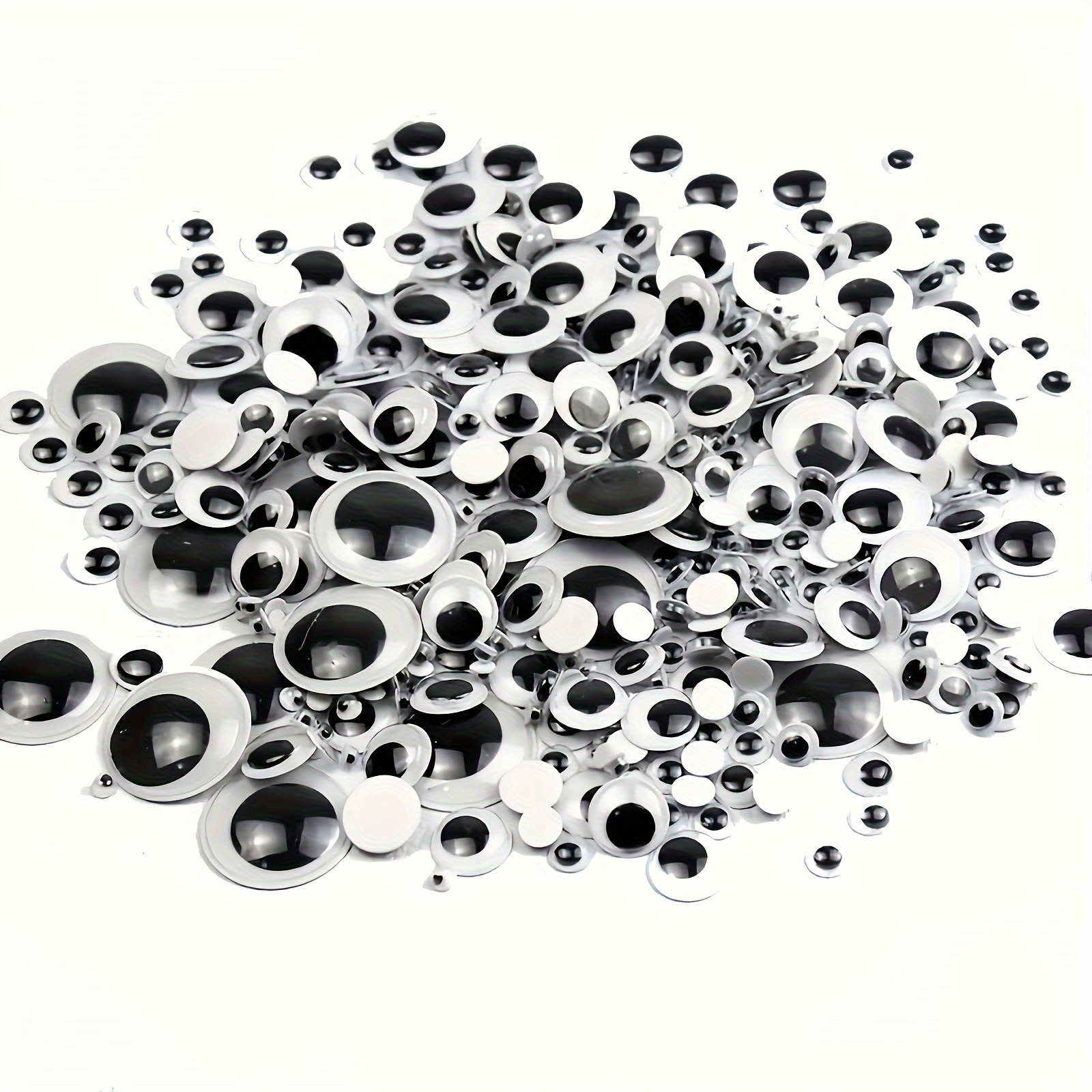 800pcs Mixed Size Googly Eyes DIY Wiggle Eyes 4mm-12mm Black Eyes Cartoon  Eyeballs With Adhesive For DIY Handcrafts DIY Craft Supplies DIY Handmade Ac