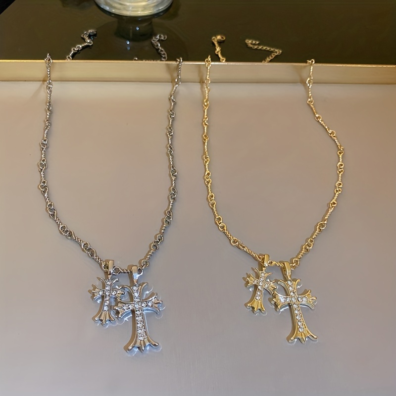 Chrome Hearts Double Cross Necklacechrome Heart 