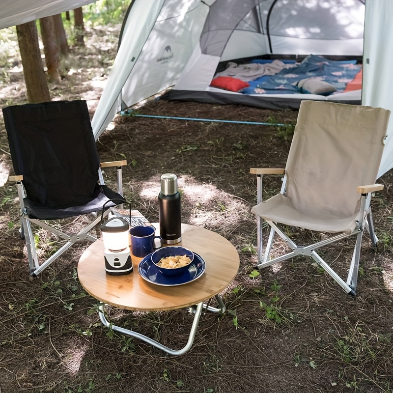 2 Sillas Plegables Camping con Respaldo Acolchado Ajustable
