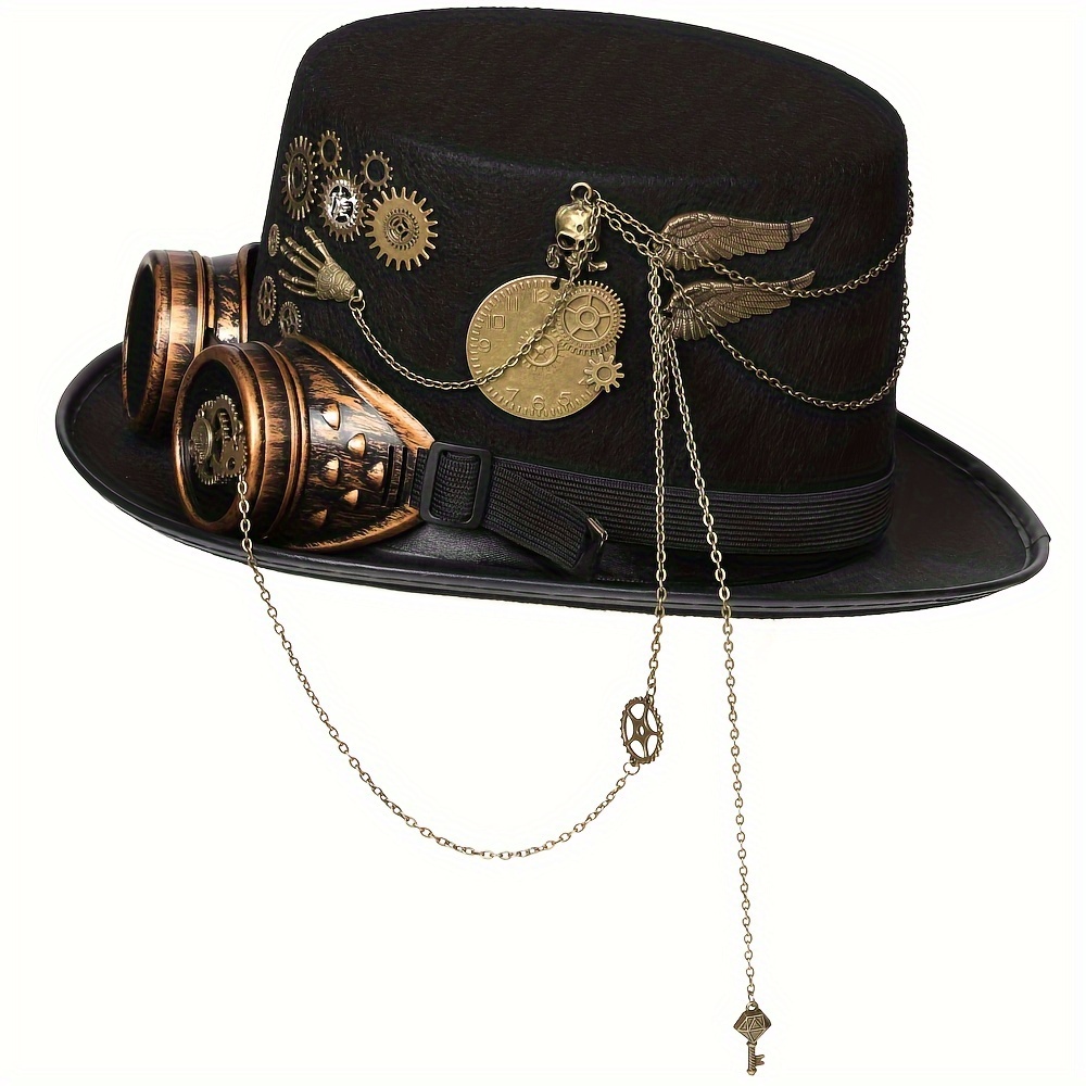 Exquisite Elegant Punk Top Hat Gear Goggles Charms Cosplay - Temu