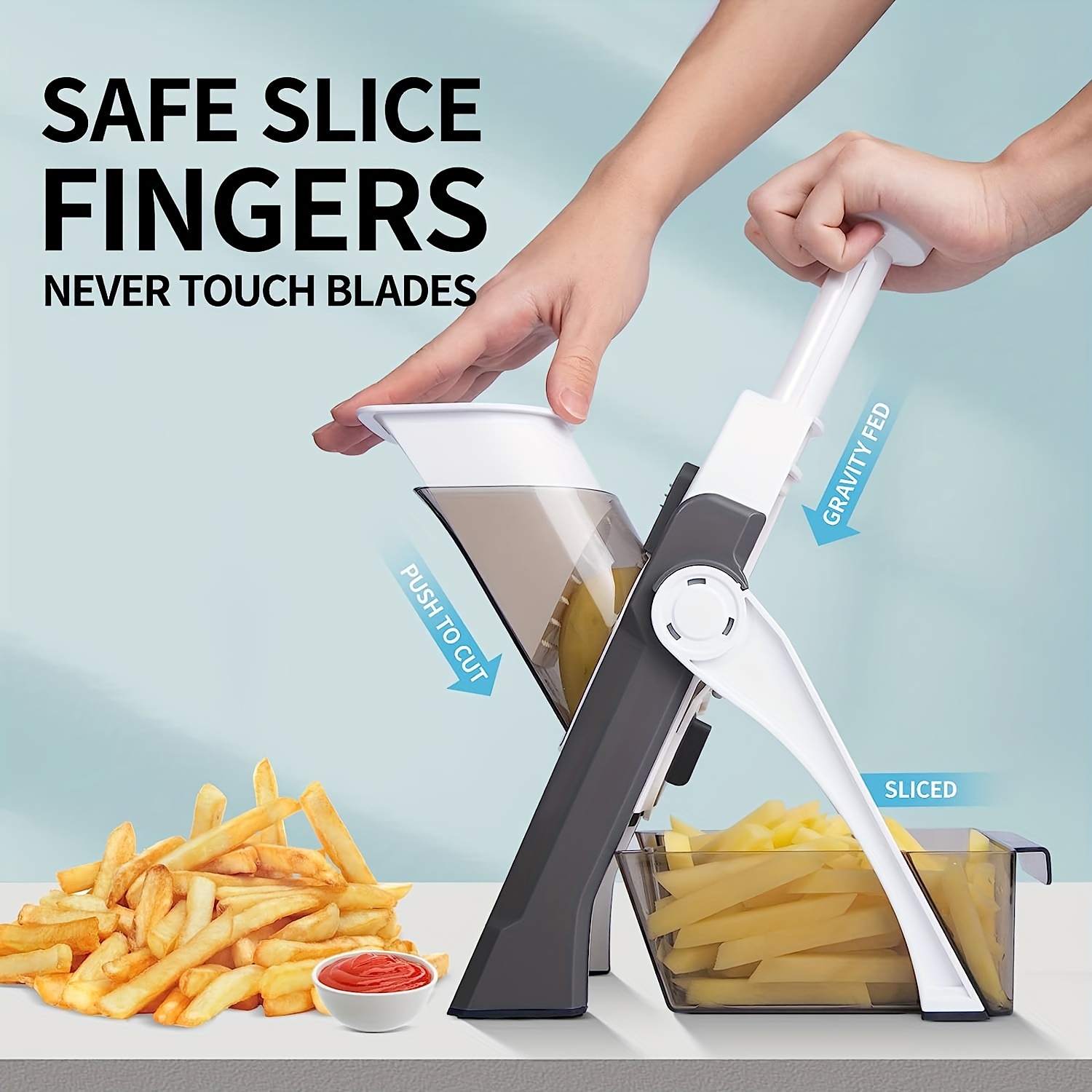 Safe Slice Mandoline Slicer Dicer For Vegetables Thickness