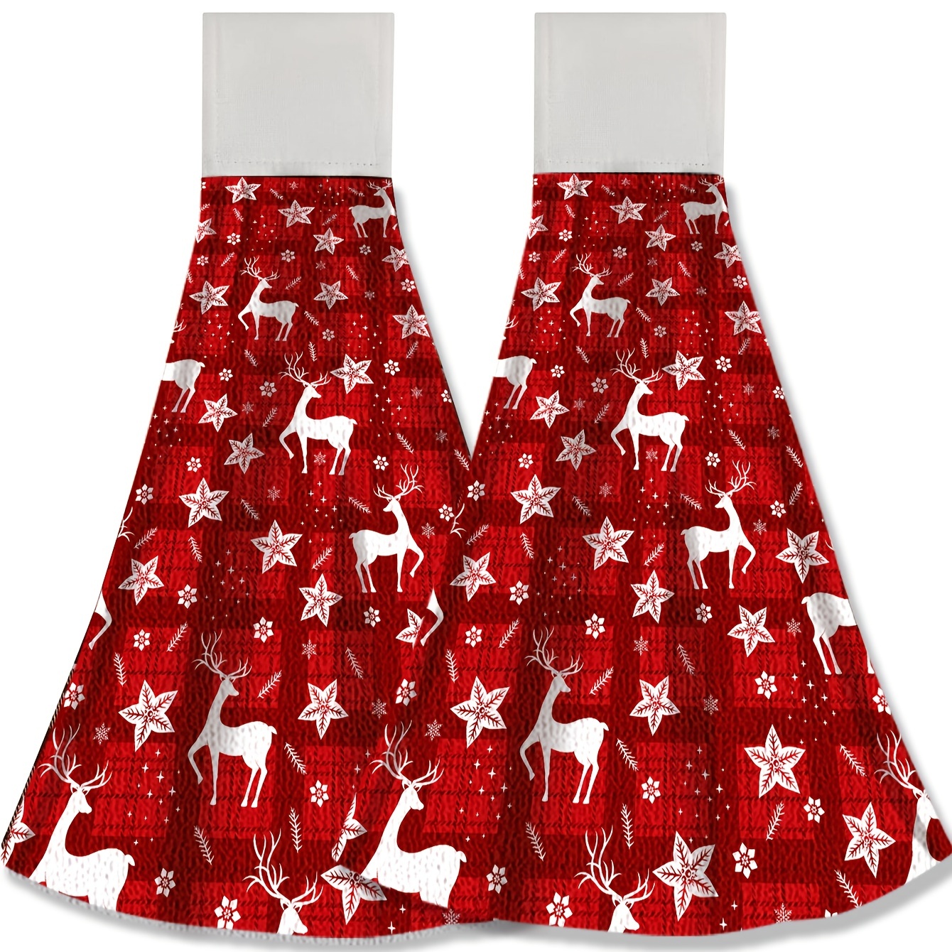 Christmas Plaid Pattern Fingertip Towels, Hanging Towel For Wiping