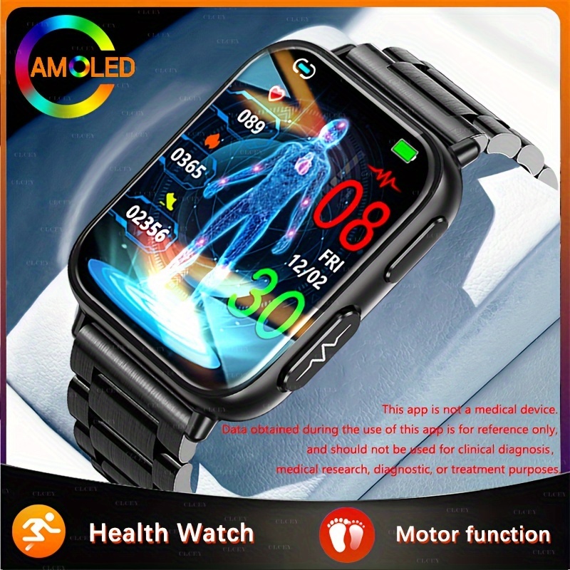 Smartwatch Non Invasive Blood Glucose Smart Watch Blood Sugar Monitor Watch Glucose  Monitor Watch (Color : Blue Glue)