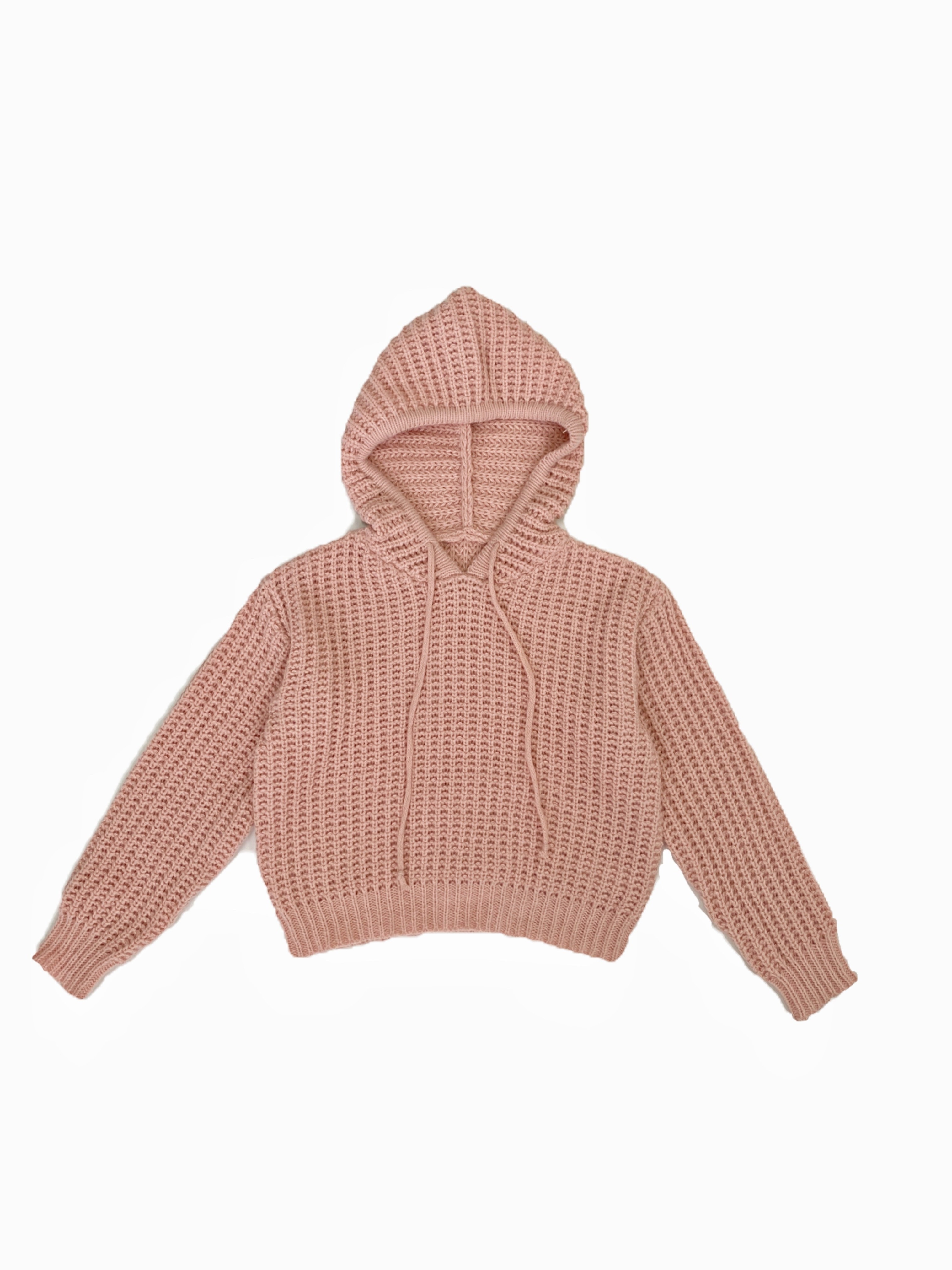 Women's Casual Crochet- Hoodie Soft Pullover with Adjustable Drawstring  Hood, Long Sleeve Spring/Fall Layering Essential, Crochet Sweate