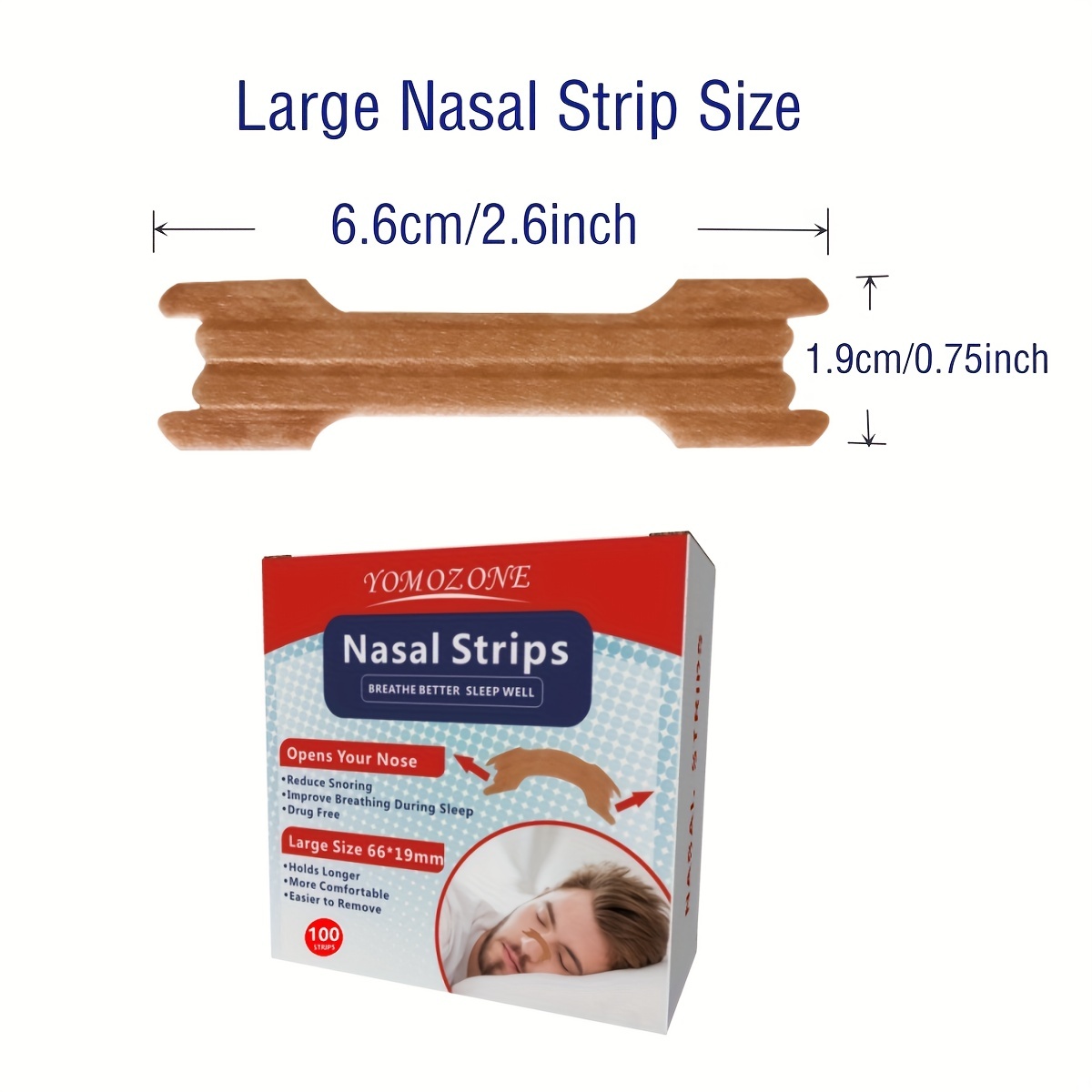 Nasal Strips for Snoring, Large 100 Pack - Extra Strength Anti Snoring  Solution for Men, Women - Clears Air Way to Breathe Better - Sleep Right,  Snore