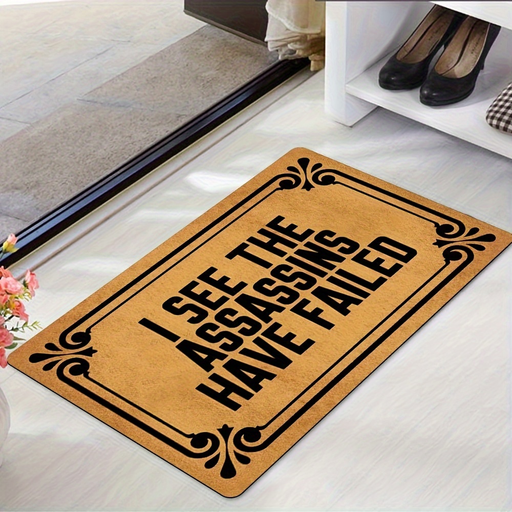 Dirt Resistant Welcome Doormat, Washable Low Pile Indoor Outdoor