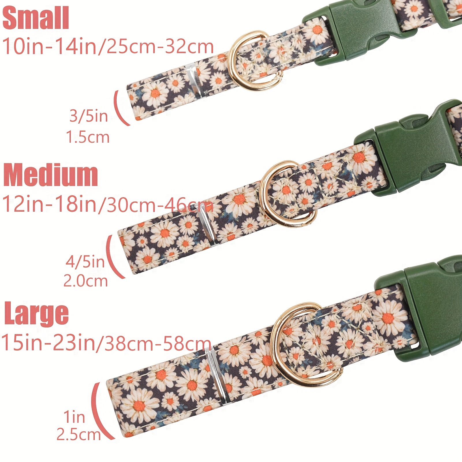 Cute Daisy Dog Collar Cotton Comfort Dog Collar Suitable For Small