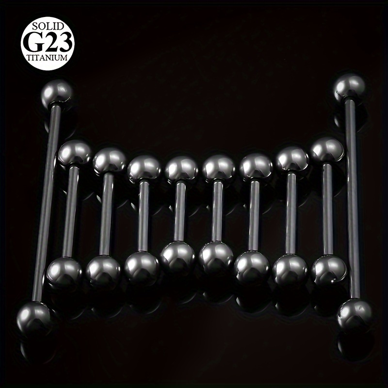 Barre Piercing Industrielle En Titane G23 - 14G (1,6mm) - Boules 6mm - 12